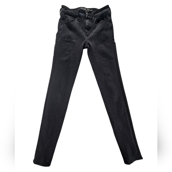 American Eagle women's black Hi-Rise Jeggings size 4 long - Picture 1 of 7